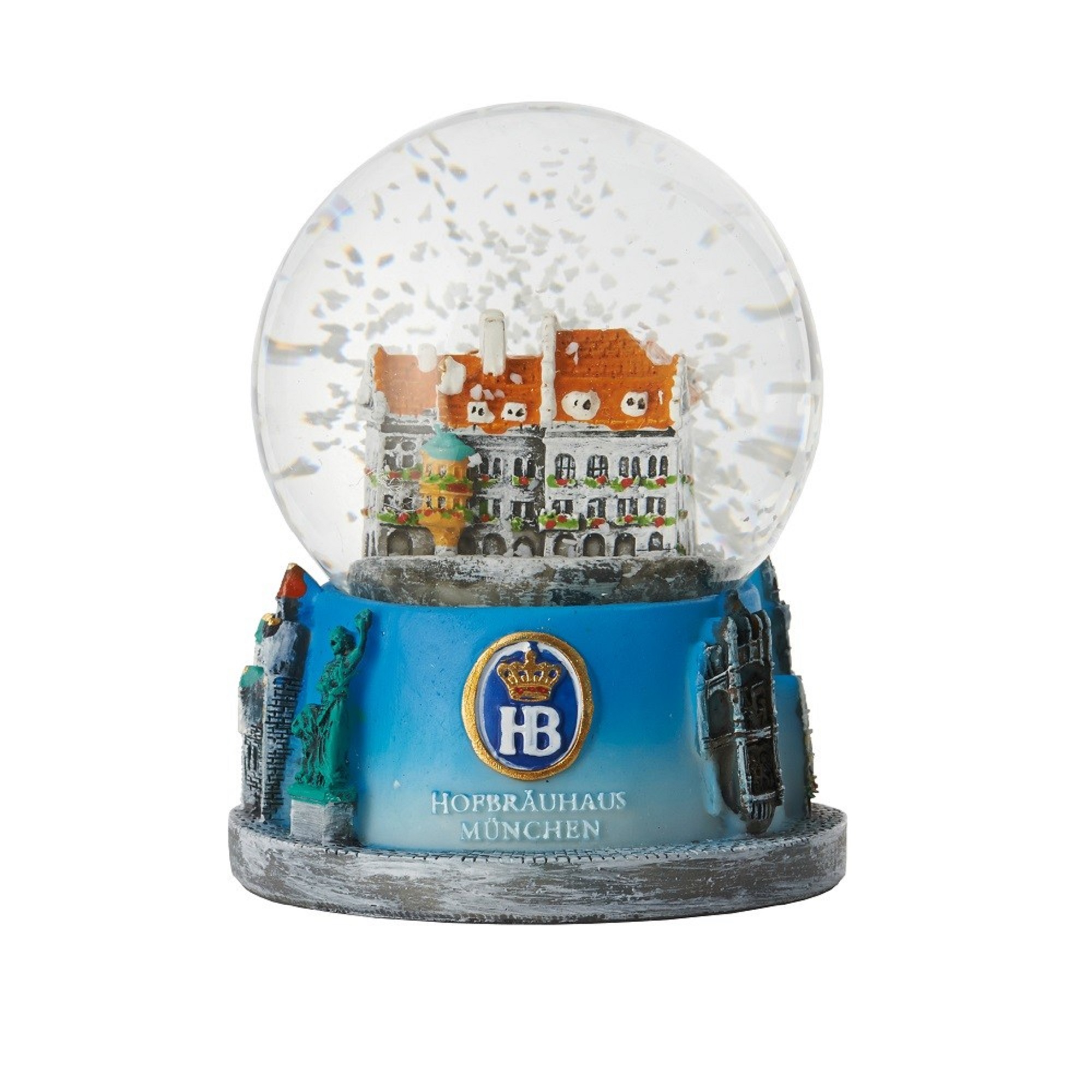 Schneekugel mit Hofbräuhaus München Motiv und Logo, 65 mm