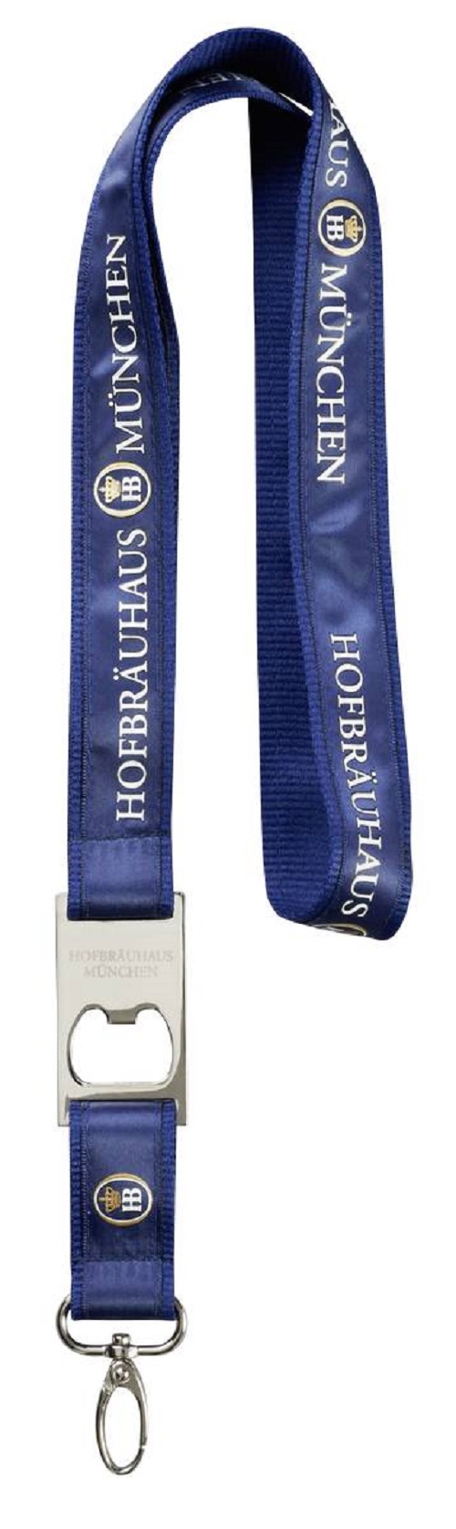 Schlüsselband-dunkelblau mit Hofbräuhaus-Schriftzug-und -Flaschenöffner